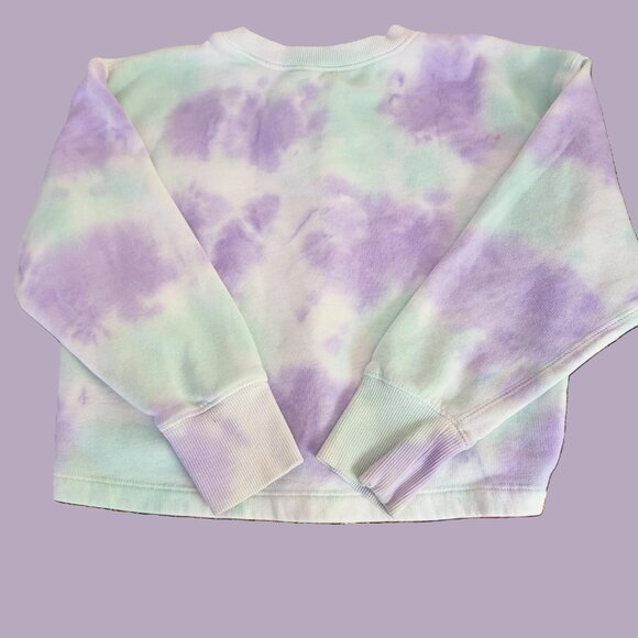Justice Tie Dyed Sweatshirt Cropped Long Sleeve Drawstring Bottom Multicolor S - Picture 3 of 11